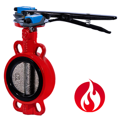 Затвор дисковый межфланцевый Ridval RVB 01 DN080 корп чугун, диск чугун,с УКП о/з.IP64 КРАСНЫЙ